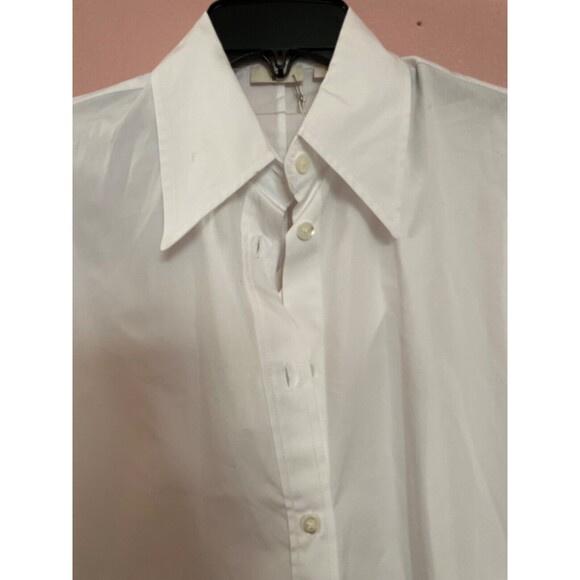 BITE Studios Women's Fluted Sleeve White Button-Up Curved Blouse size 4 NWT - Picture 3 of 12